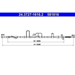 Ťažné lanko parkovacej brzdy ATE 24.3727-1616.2