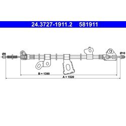 Ťažné lanko parkovacej brzdy ATE 24.3727-1911.2