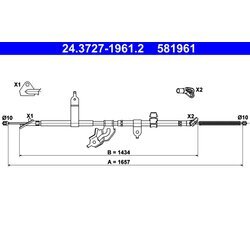 Ťažné lanko parkovacej brzdy ATE 24.3727-1961.2