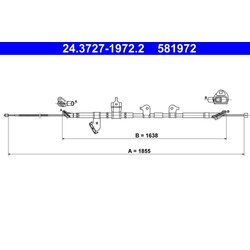 Ťažné lanko parkovacej brzdy ATE 24.3727-1972.2