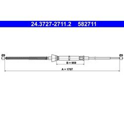 Ťažné lanko parkovacej brzdy ATE 24.3727-2711.2