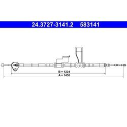 Ťažné lanko parkovacej brzdy ATE 24.3727-3141.2