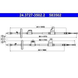 Ťažné lanko parkovacej brzdy ATE 24.3727-3502.2