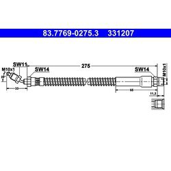 Brzdová hadica ATE 83.7769-0275.3
