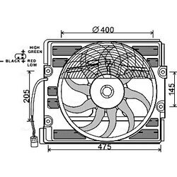 Ventilátor chladenia motora AVA QUALITY COOLING BW7512