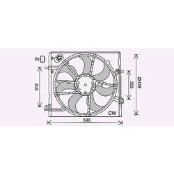 Ventilátor chladenia motora AVA QUALITY COOLING DN7536