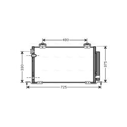 Kondenzátor klimatizácie AVA QUALITY COOLING TO5393D