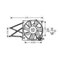 Ventilátor chladenia motora AVA QUALITY COOLING OL7524