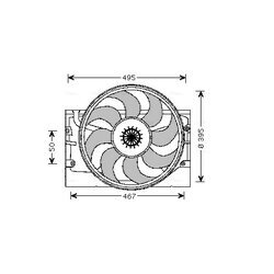 Ventilátor chladenia motora AVA QUALITY COOLING BW7519