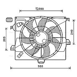 Ventilátor chladenia motora AVA QUALITY COOLING HY7542