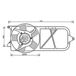 Ventilátor chladenia motora AVA QUALITY COOLING OL7537