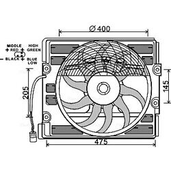 Ventilátor chladenia motora AVA QUALITY COOLING BW7527