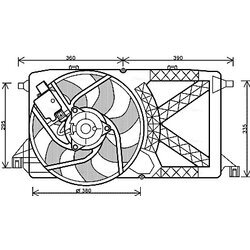 Ventilátor chladenia motora AVA QUALITY COOLING FD7544