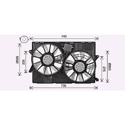 Ventilátor chladenia motora AVA QUALITY COOLING JE7087