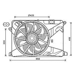 Ventilátor chladenia motora AVA QUALITY COOLING OL7669