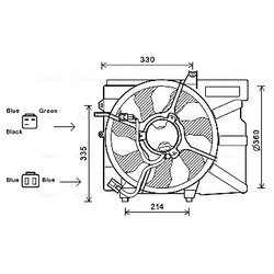 Ventilátor chladenia motora AVA QUALITY COOLING HY7525