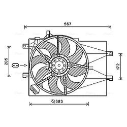 Ventilátor chladenia motora AVA QUALITY COOLING FT7598