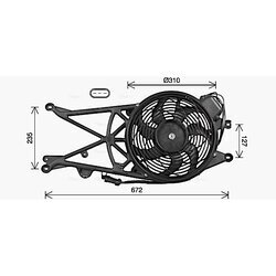 Ventilátor chladenia motora AVA QUALITY COOLING OL7738