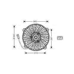 Ventilátor chladenia motora AVA QUALITY COOLING PE7535