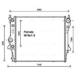 Chladič motora AVA QUALITY COOLING JR2053