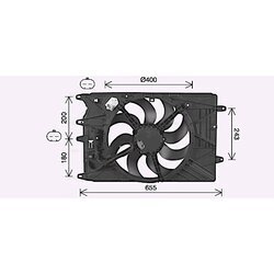 Ventilátor chladenia motora AVA QUALITY COOLING FT7615