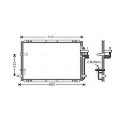 Kondenzátor klimatizácie AVA QUALITY COOLING KA5085