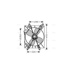 Ventilátor chladenia motora AVA QUALITY COOLING TO7513