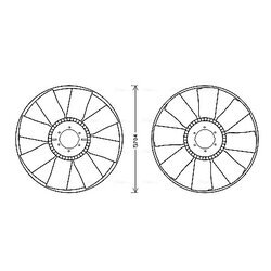 Ventilátor chladenia motora AVA QUALITY COOLING DFB064