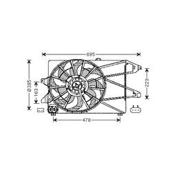 Ventilátor chladenia motora AVA QUALITY COOLING FD7504