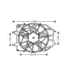 Ventilátor chladenia motora AVA QUALITY COOLING FD7509