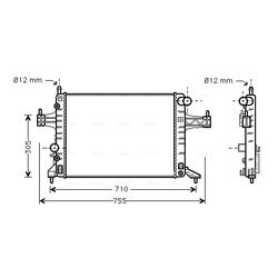 Chladič motora AVA QUALITY COOLING OLA2308