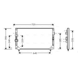 Kondenzátor klimatizácie AVA QUALITY COOLING TO5225