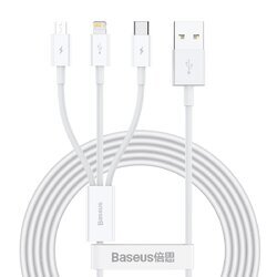 Kábel USB 3v1 Baseus Superior Series 3,5A, 1.2m biely BASEUS