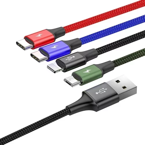 USB kábel Baseus Fast 4v1 Lightning / micro 3,5A 1,2 m čierny - obr. 1