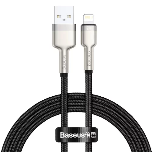 USB kábel Lightning Baseus Cafule, čierny 2,4A 1m