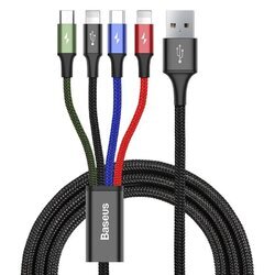 Baseus USB Kábel 4v1 čierny, 1xUSB-C, 2x Lightning, 1xmicro 3,5A 1.2m BASEUS