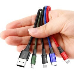 Baseus USB Kábel 4v1 čierny, 1xUSB-C, 2x Lightning, 1xmicro 3,5A 1.2m BASEUS - obr. 2