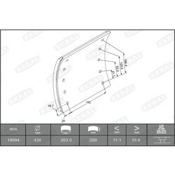 Sada brzd. oblož., Bubn. brzda BERAL 1909419000016608