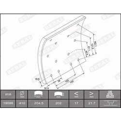 Sada brzd. oblož., Bubn. brzda BERAL 1909121500016375 - obr. 1