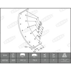 Sada brzd. oblož., Bubn. brzda BERAL KBL15732.0-1637 - obr. 1