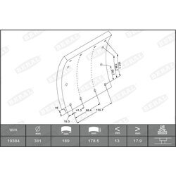 Sada brzd. oblož., Bubn. brzda BERAL KBL19384.0-1560