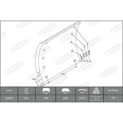 Sada brzd. oblož., Bubn. brzda BERAL KBL19902.2-1517 - obr. 1