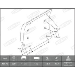 Sada brzd. oblož., Bubn. brzda BERAL KBL19573.0-1517