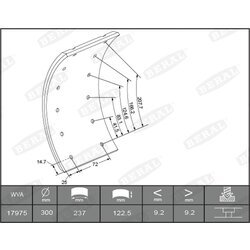 Sada brzd. oblož., Bubn. brzda BERAL KBL17351.1-1561