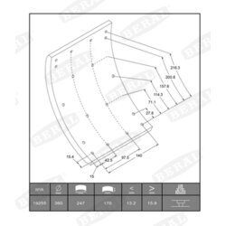 Sada brzd. oblož., Bubn. brzda BERAL KBL19255.0-1627 - obr. 1