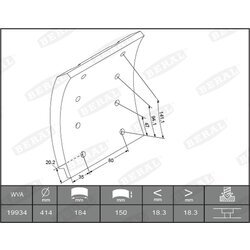 Sada brzd. oblož., Bubn. brzda BERAL KBL19934.1-1627