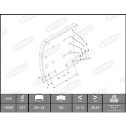 Sada brzd. oblož., Bubn. brzda BERAL KBL19099.0-1637