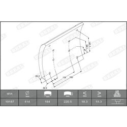 Sada brzd. oblož., Bubn. brzda BERAL KBL19187.0-1627
