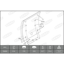 Sada brzd. oblož., Bubn. brzda BERAL KBL19494.9-1575