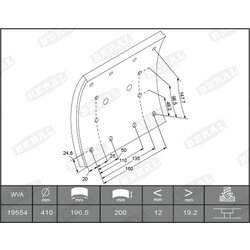 Sada brzd. oblož., Bubn. brzda BERAL KBL19554.0-1642